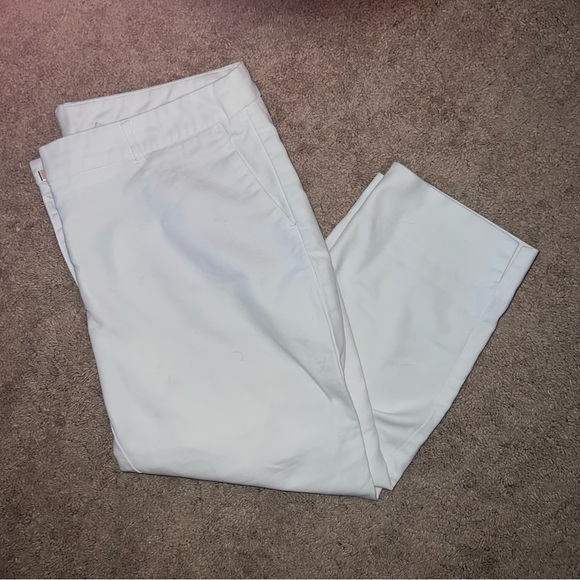 Adrienne Vittadini White Cropped Chinos Size 12 - Picture 7 of 8